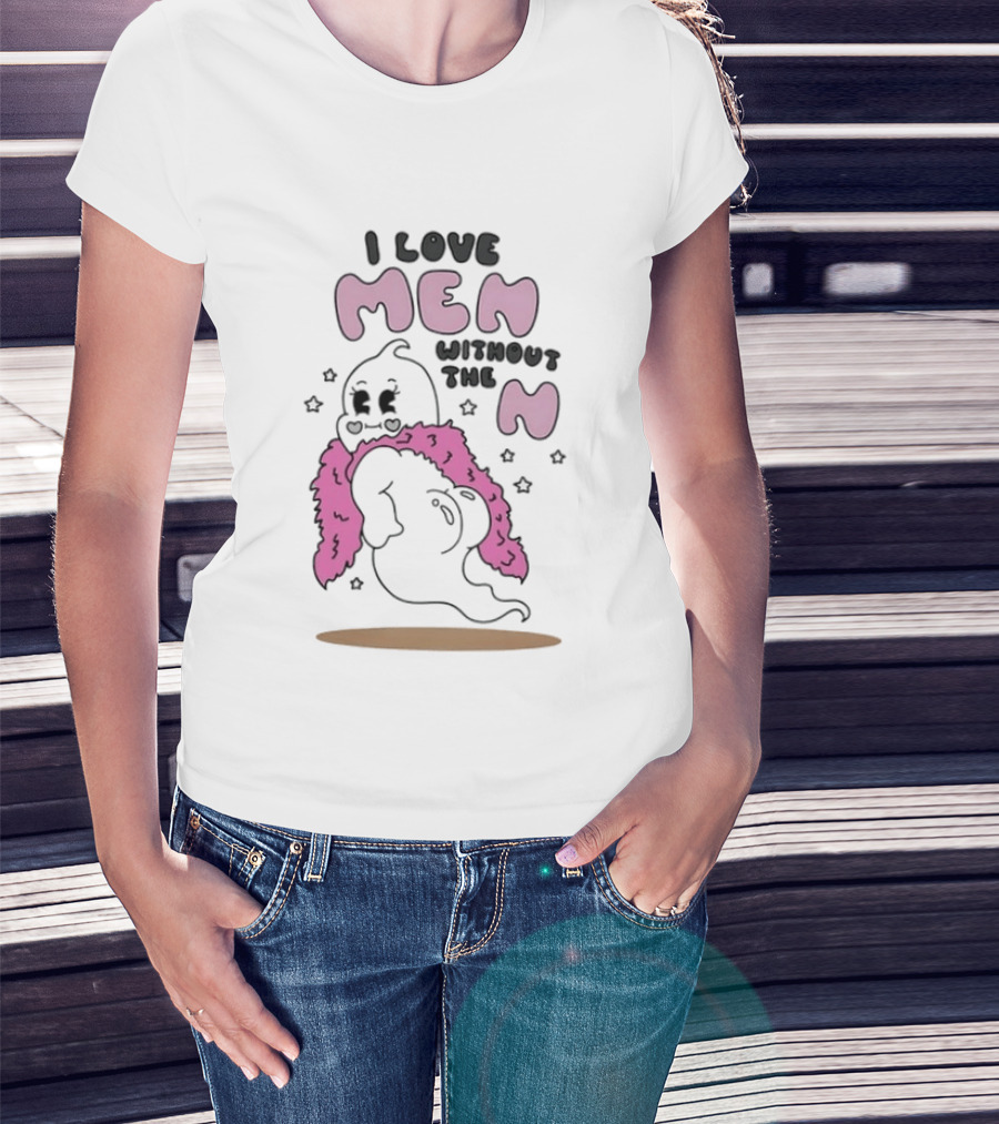 I Love Men Without The N Ghost Spooky Cute Halloween T-Shirt