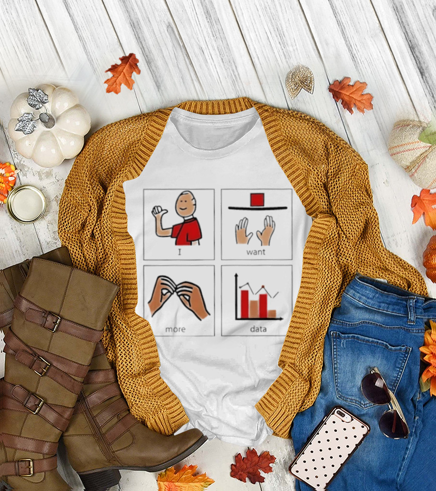 I Want More Data Statistics Illustrated Blocks T-Shirt