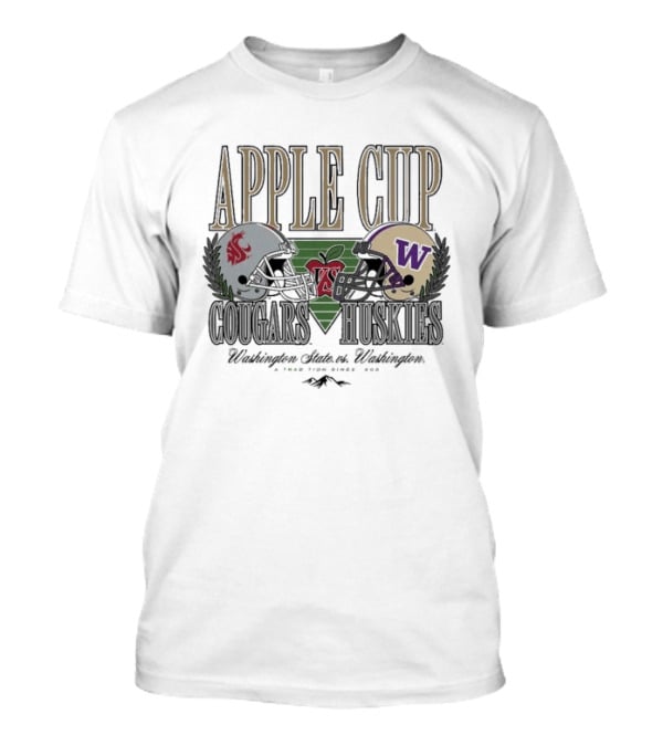 Apple Cup Cougars Vs. Huskies Washington State Rivalry Helmets T-Shirt