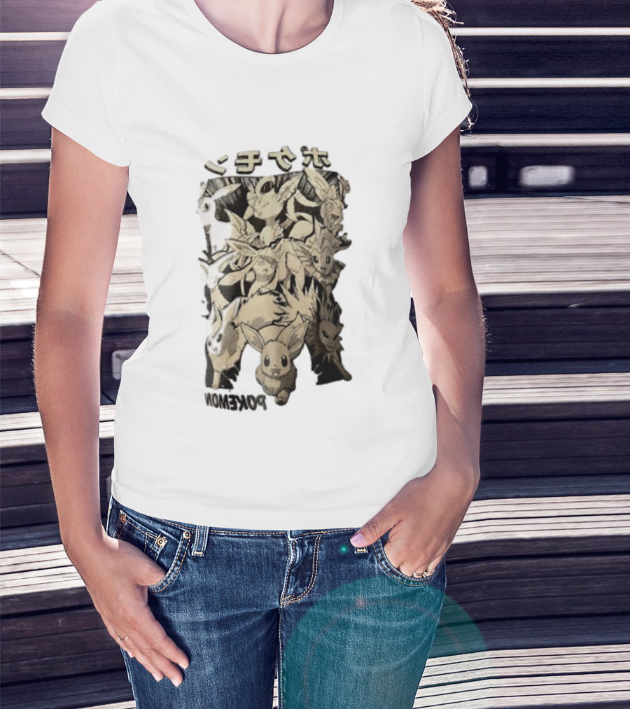 Eevee And Evolutions Collection Japanese Style Pokemon T-Shirt