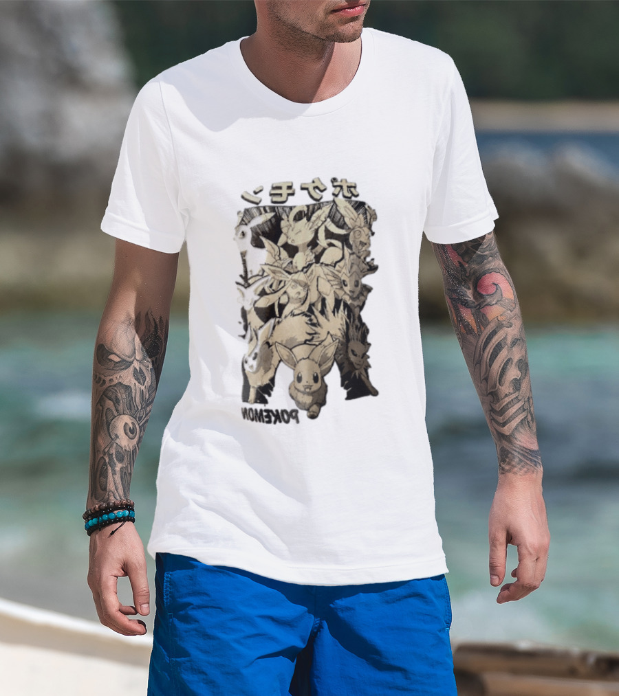 Eevee And Evolutions Collection Japanese Style Pokemon T-Shirt