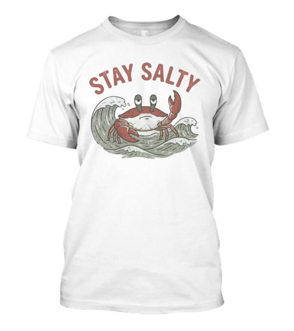 Stay Salty Crab Ocean Waves Sea Creature T-Shirt