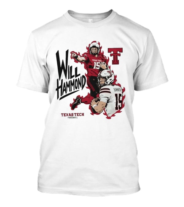 Texas Tech Red Raiders No 15 Will Hammond Football Player Collage T-Shirt