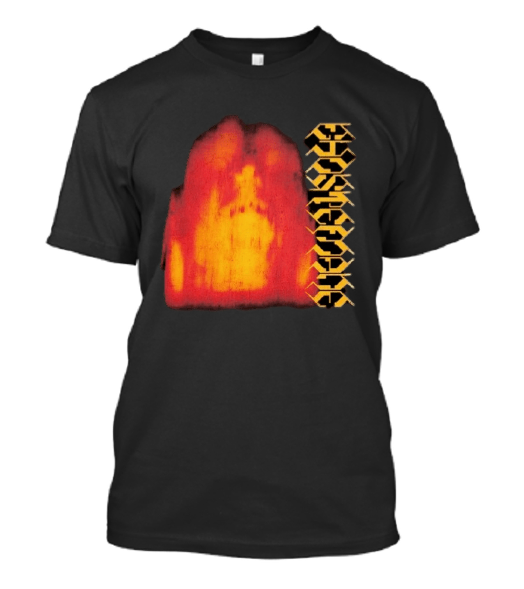 Ghostemane Face Hexagon Symbols And Red Yellow Abstract Blaze T-Shirt