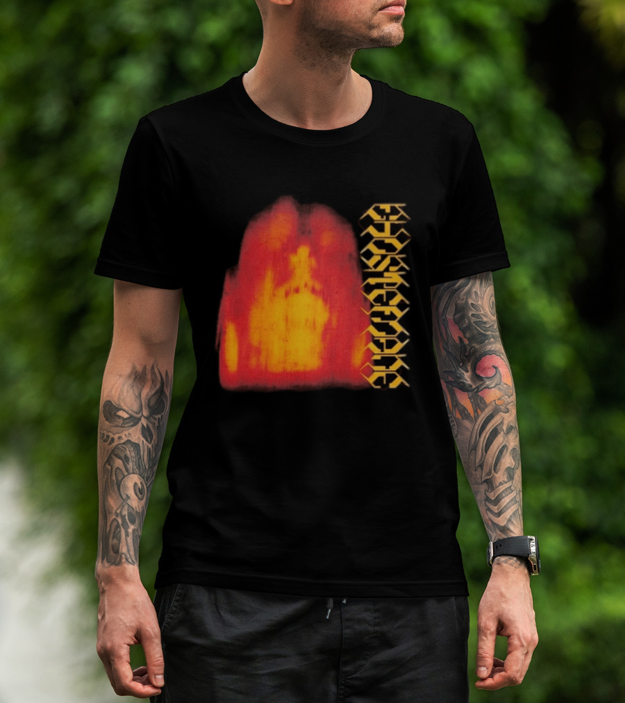 Ghostemane Face Hexagon Symbols And Red Yellow Abstract Blaze T-Shirt