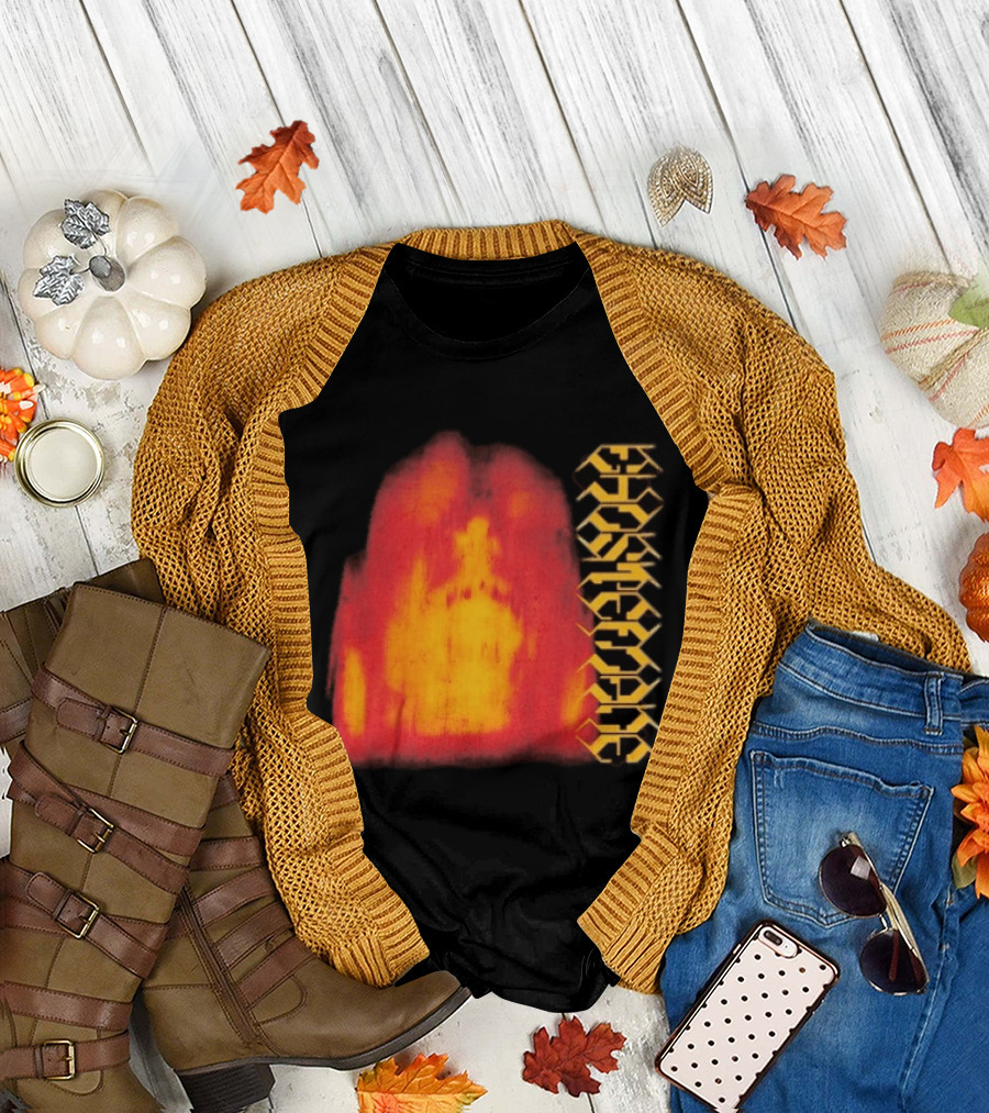 Ghostemane Face Hexagon Symbols And Red Yellow Abstract Blaze T-Shirt