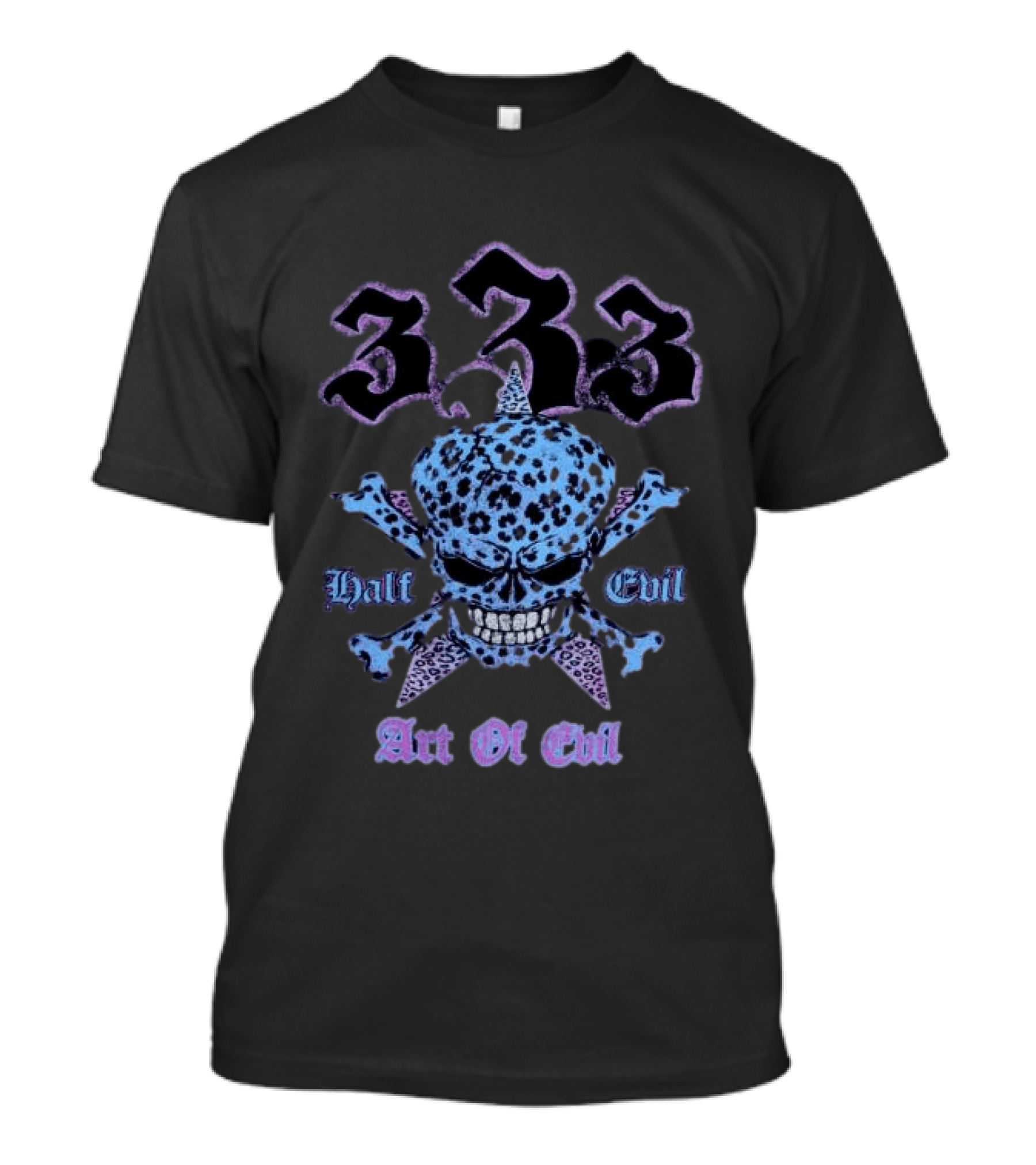 333 Half Evil Art Of Evil Skull T-Shirt