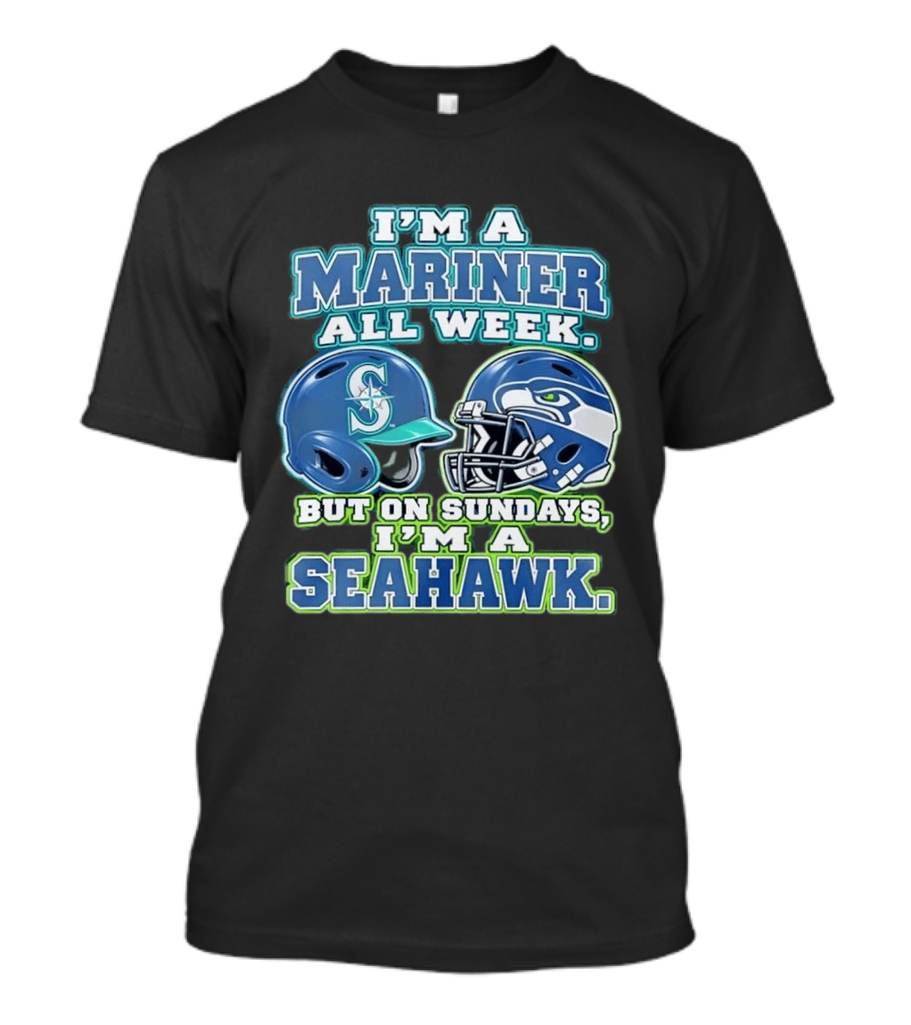 I'm A Mariner All Week But On Sundays I'm A Seahawk Football Helmet T-Shirt