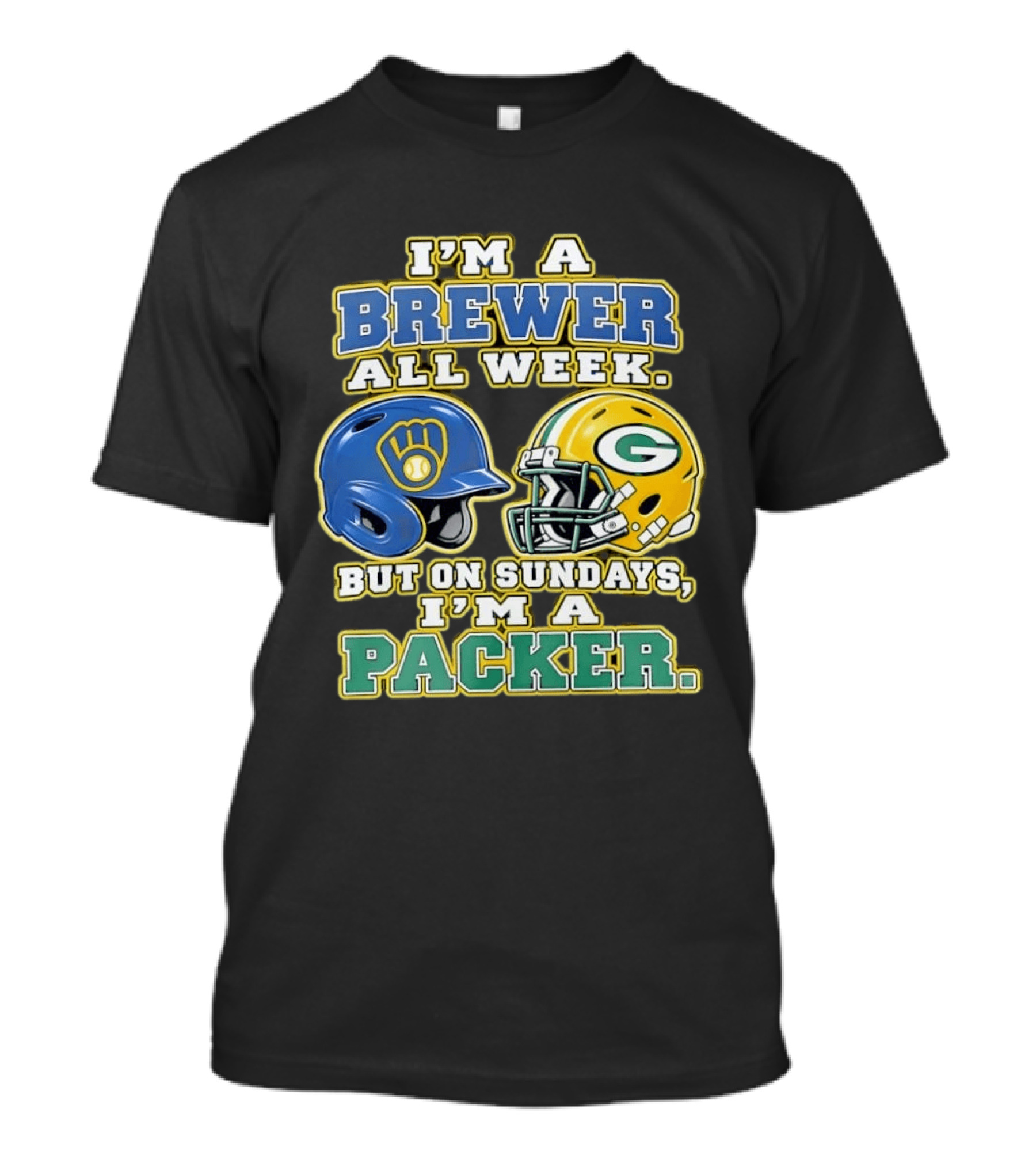 I'm A Brewer All Week But On Sundays I'm A Packer Helmet T-Shirt