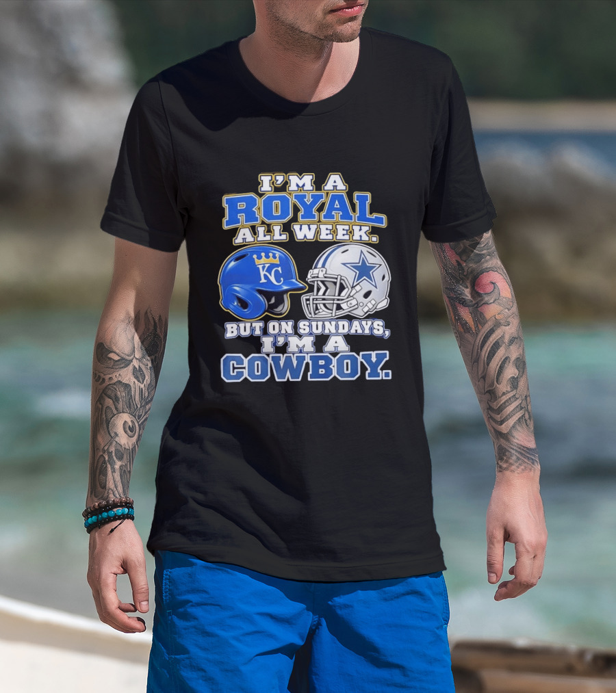 I'm A Royal All Week KC Helmet And Sundays Cowboy Star Helmet T-Shirt