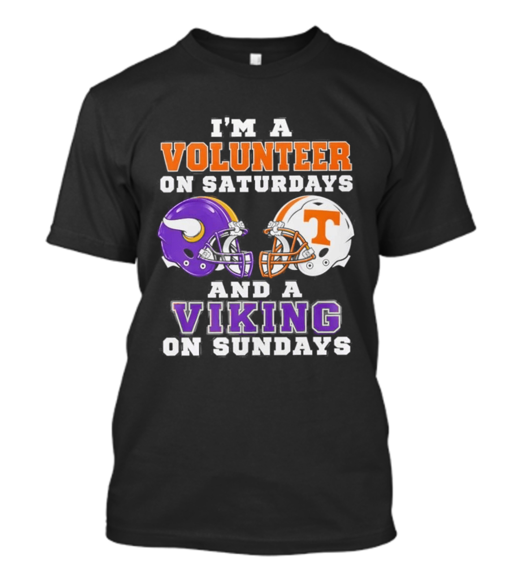 I'm A Volunteer On Saturdays And A Viking On Sundays Football Helmets T-Shirt