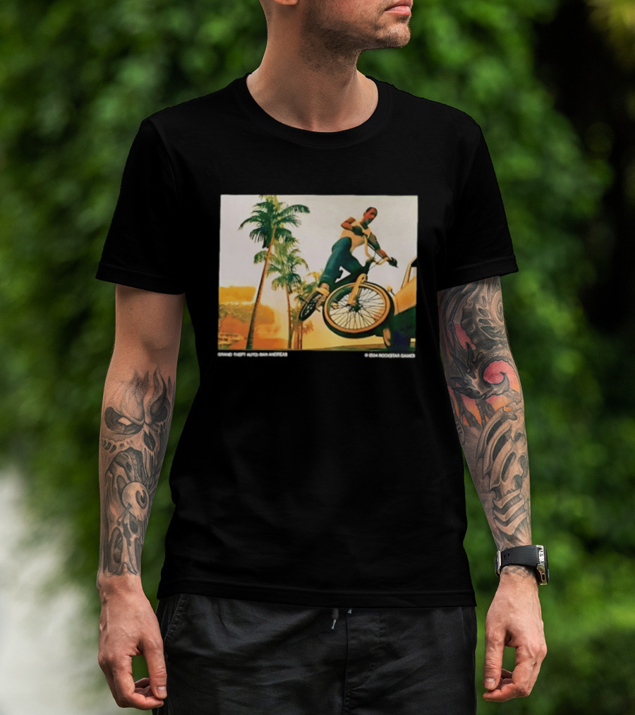 Grand Theft Auto San Andreas Rockstar Games Bicycle Scene T-Shirt