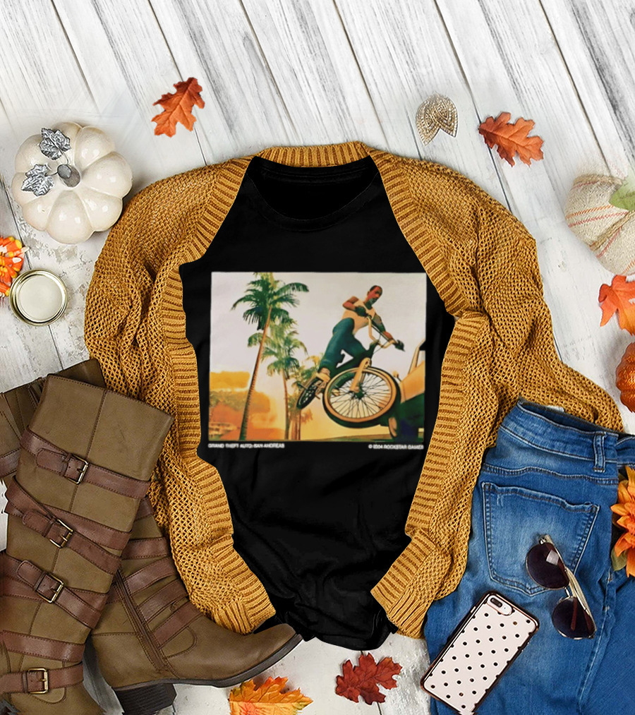 Grand Theft Auto San Andreas Rockstar Games Bicycle Scene T-Shirt