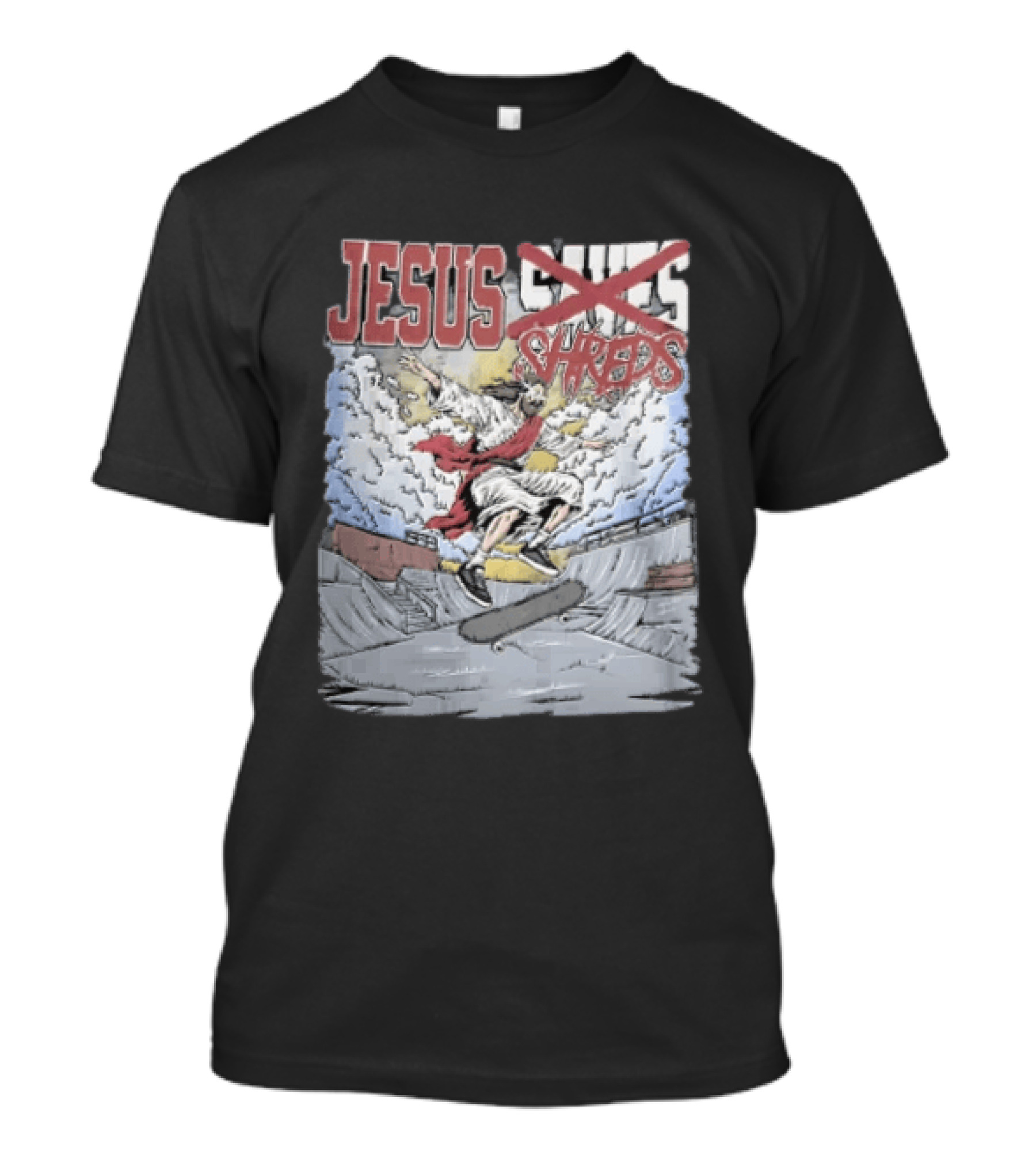 Jesus Shreds Skateboarding Ramp Savior Extreme Sports T-Shirt