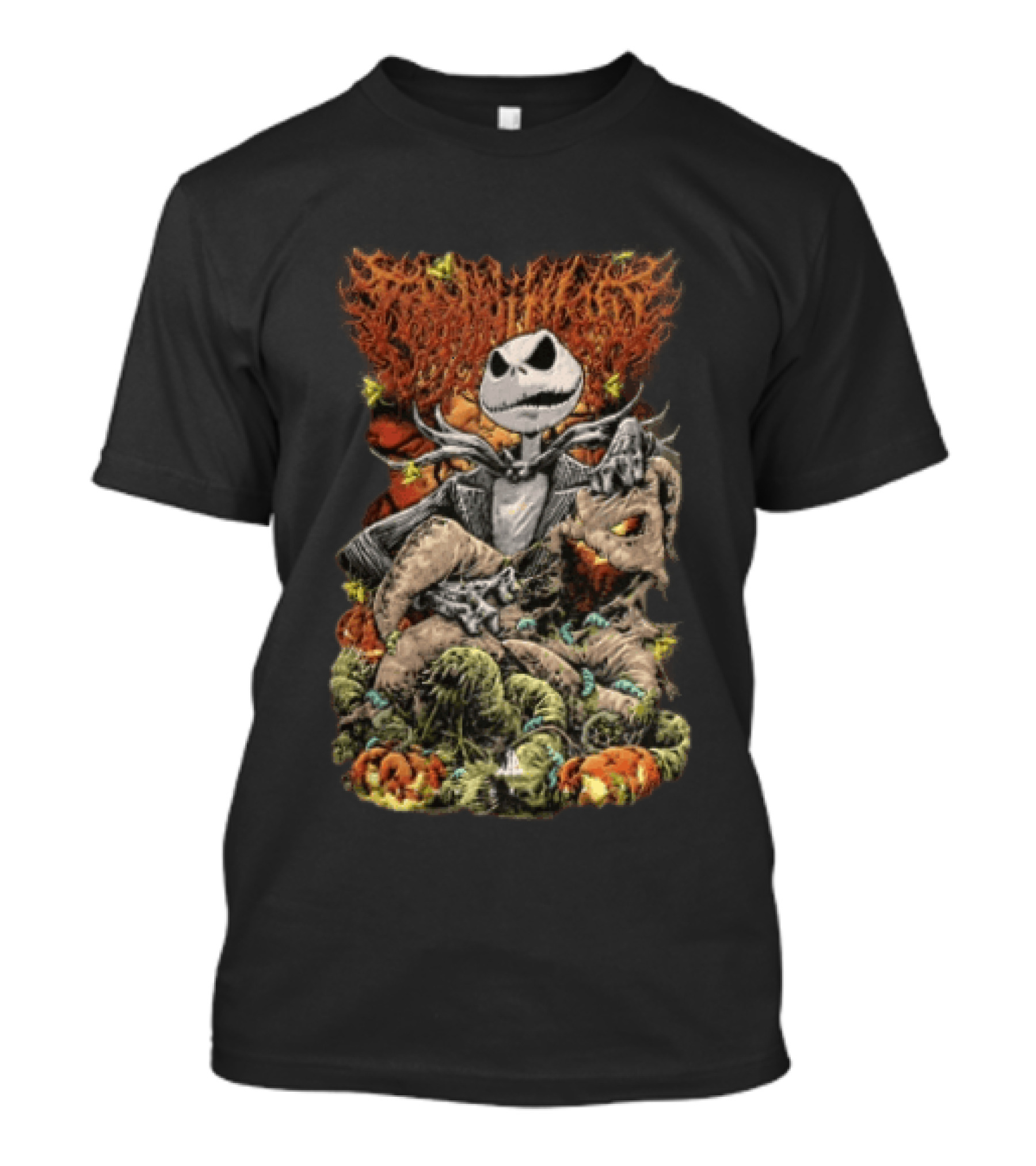 Jack Skellington Pumpkin Worms Insects Halloween Scene T-Shirt
