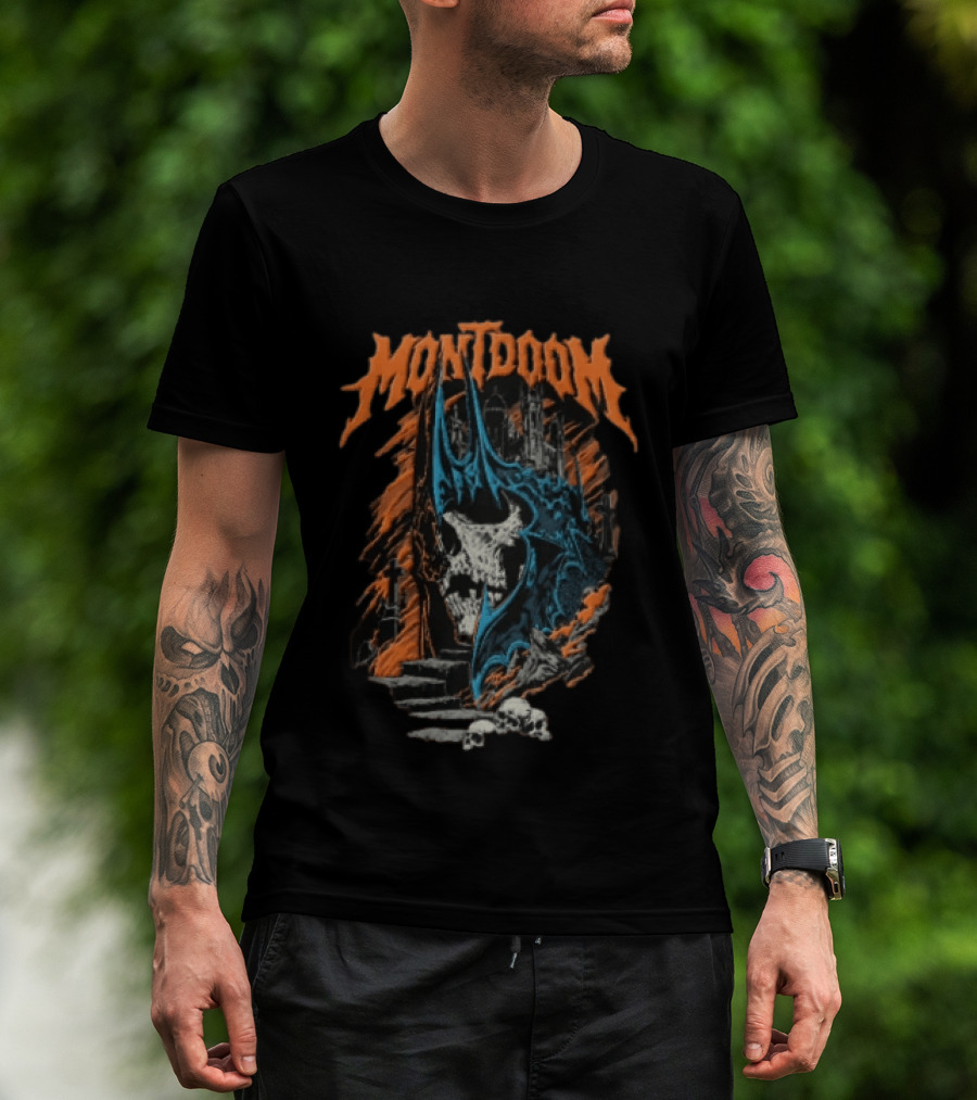 Montdoom Castle Skull And Cross Gothic Horror Fantasy T-Shirt