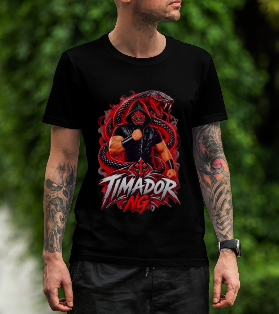 Timador NG Masked Wrestler Red Snake Fist Combat T-Shirt