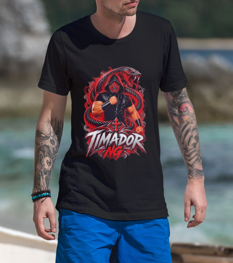 Timador NG Masked Wrestler Red Snake Fist Combat T-Shirt