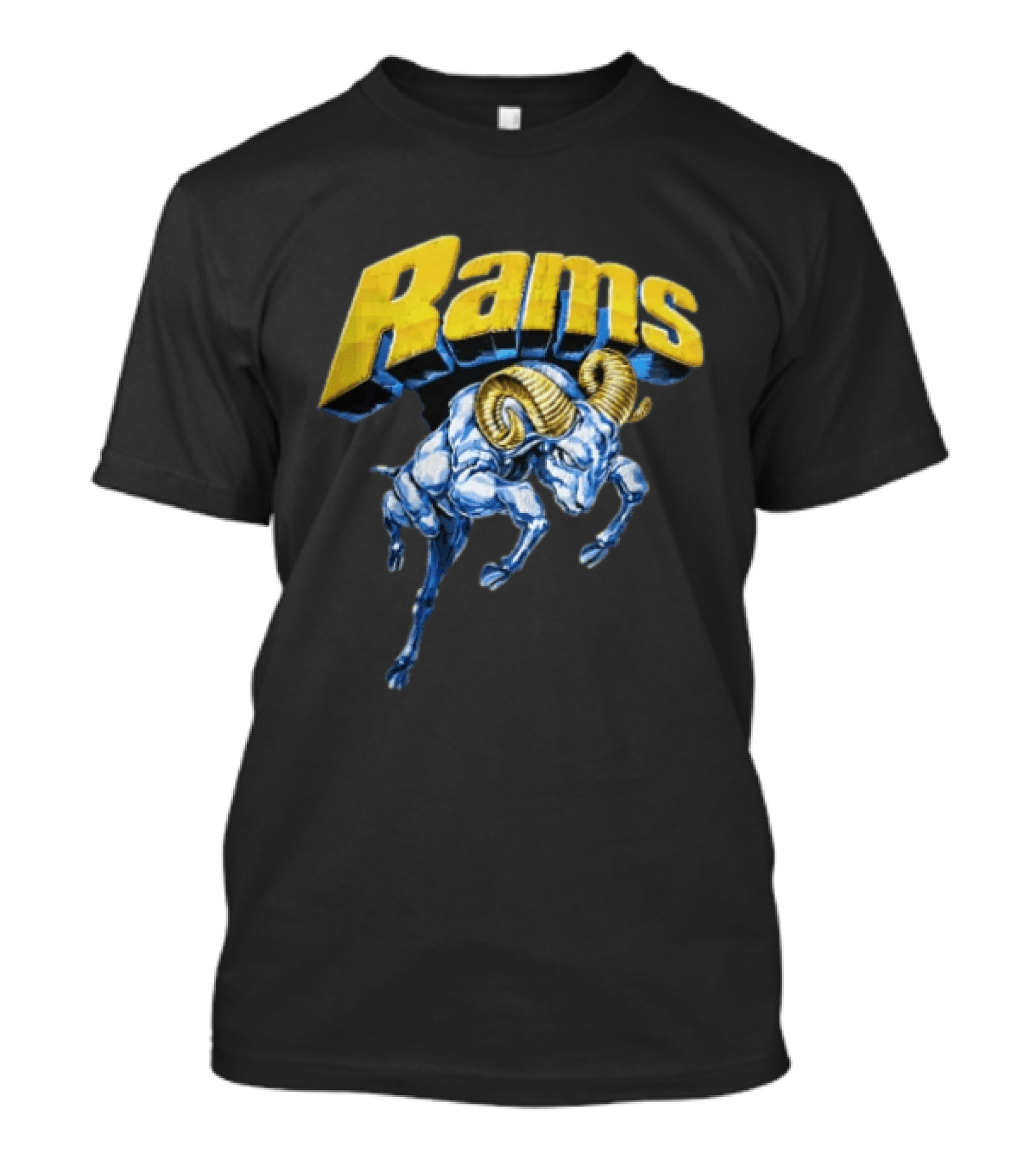 Rams Blue Bull Charging With Golden Horns Majestic Power T-Shirt