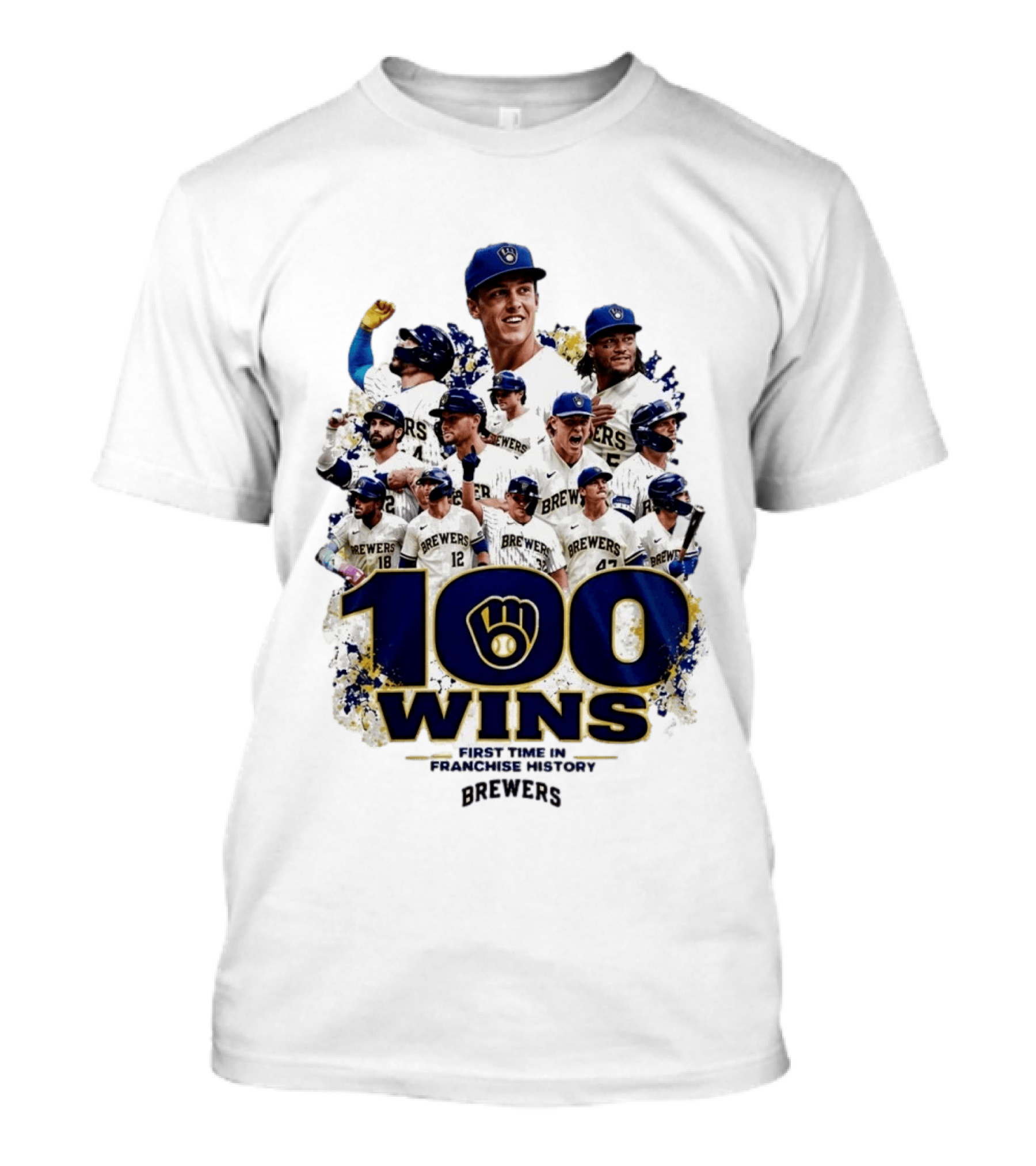 Brewers 100 Wins First Time In Franchise History Celebration T-Shirt