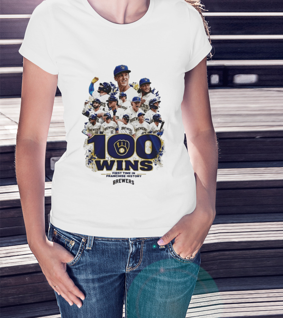 Brewers 100 Wins First Time In Franchise History Celebration T-Shirt