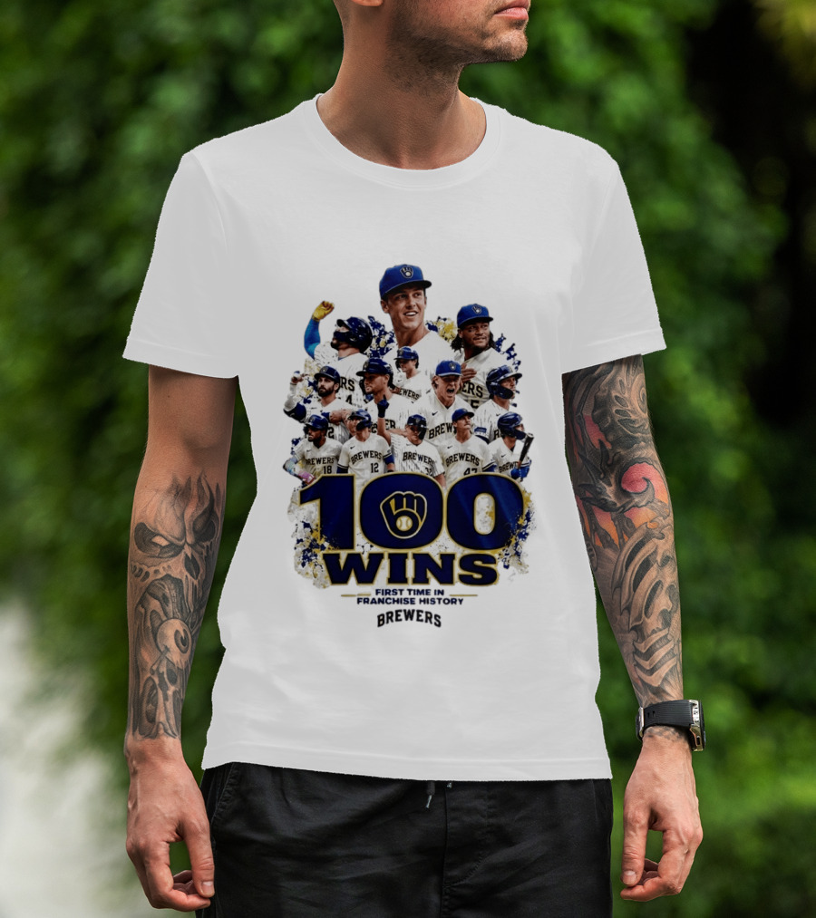 Brewers 100 Wins First Time In Franchise History Celebration T-Shirt