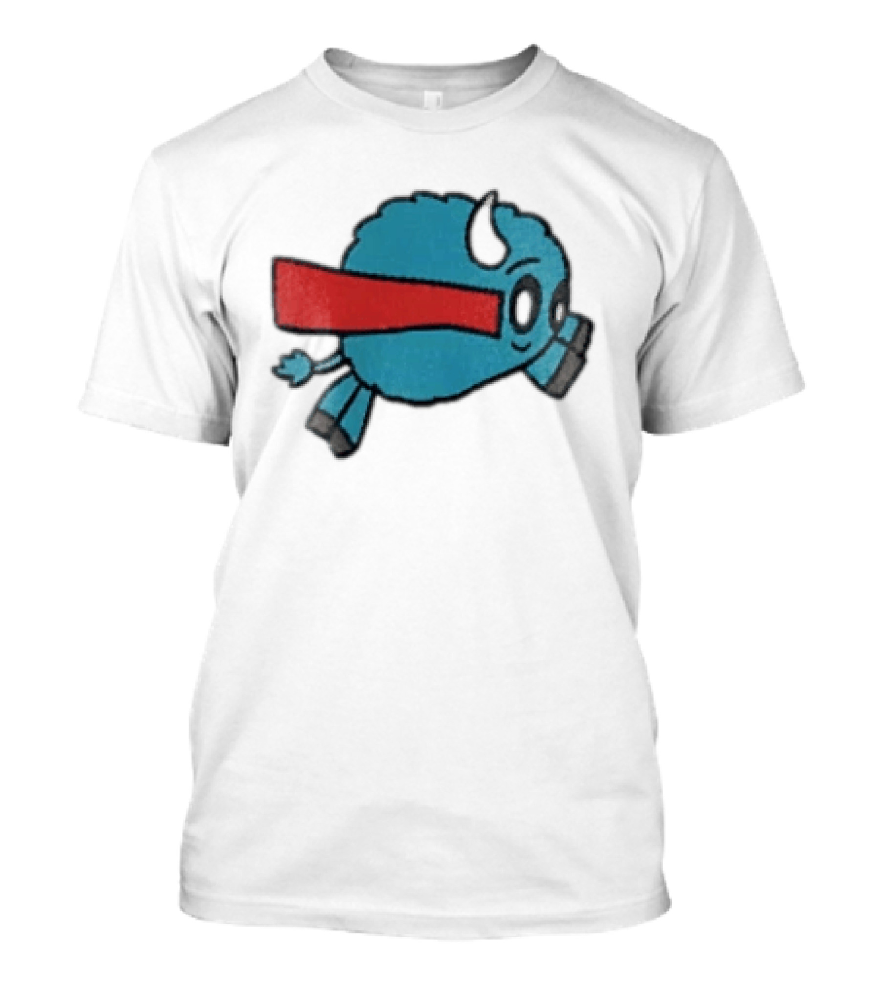 Buffalo Superhero With Red Cape Flying Action T-Shirt