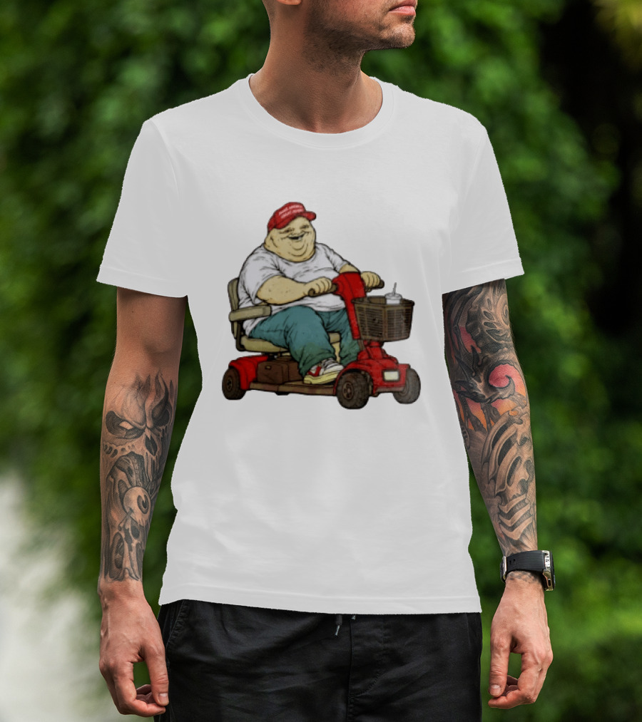 Magachud Scooter McGillicutty Kiss Cut Red Cap Plus Size Mobility T-Shirt