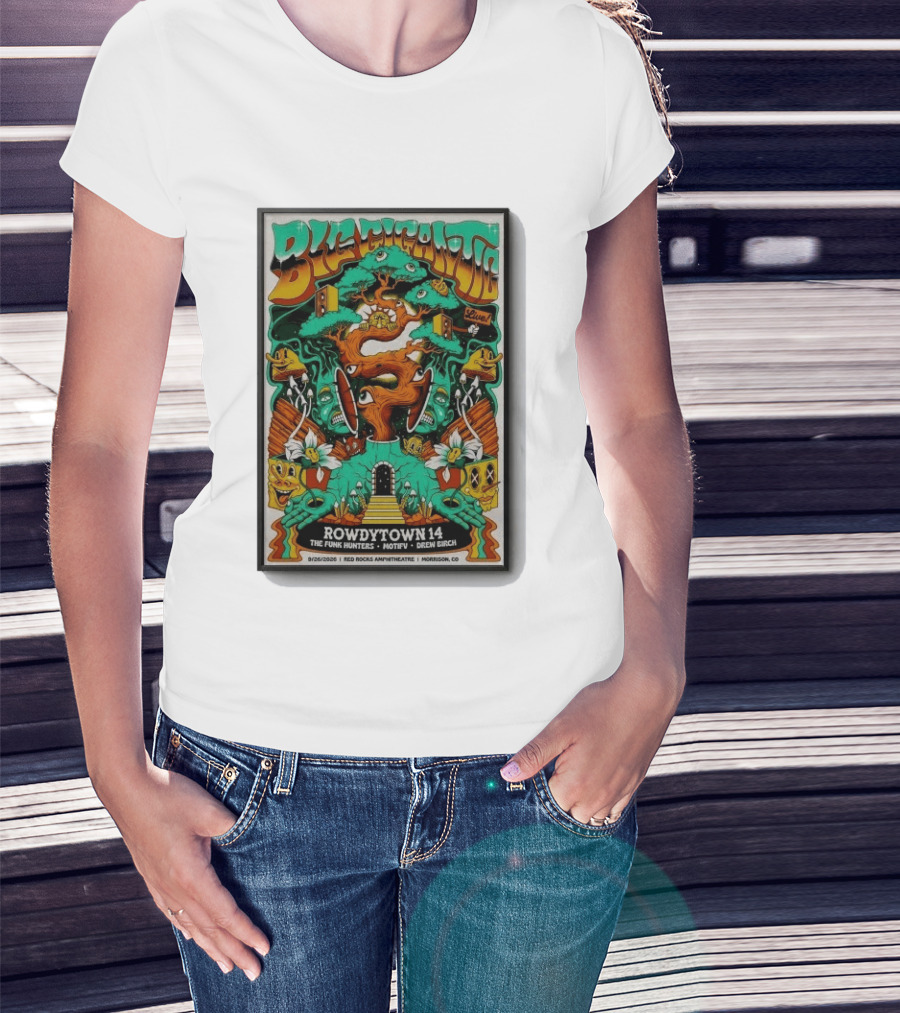 Big Gigantic Live Rowdytown 14 Red Rocks Amphitheatre September 26 2026 Morrison CO The Funk Hunters Motifv Drew Birch T-Shirt