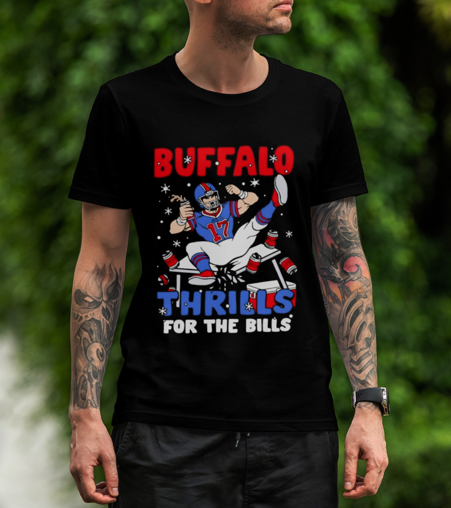 Buffalo Bills 17 Thrills Josh Allen Table Celebration T-Shirt