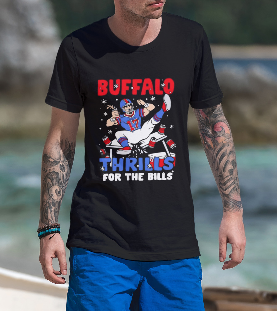 Buffalo Bills 17 Thrills Josh Allen Table Celebration T-Shirt