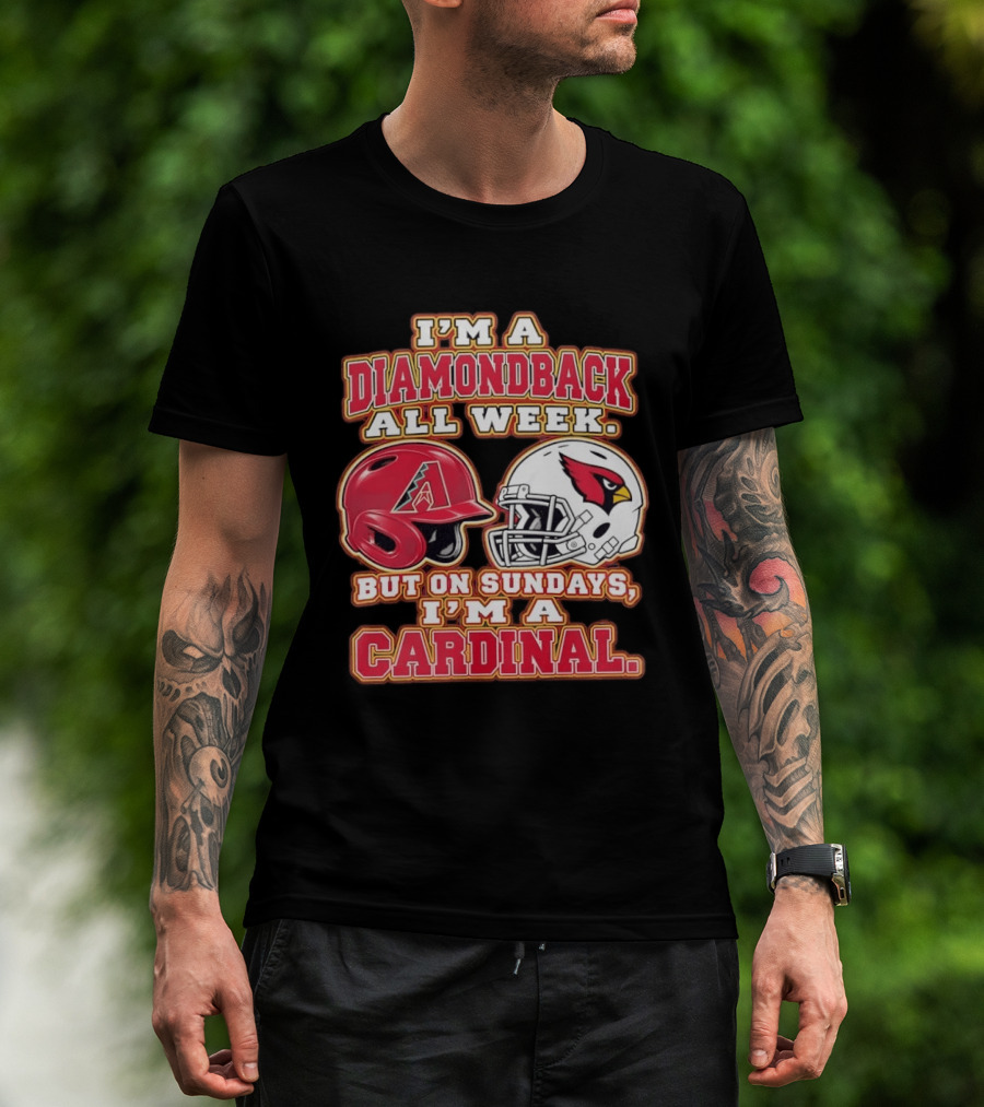 I'm A Diamondback All Week But On Sundays I'm A Cardinal Helmet T-Shirt