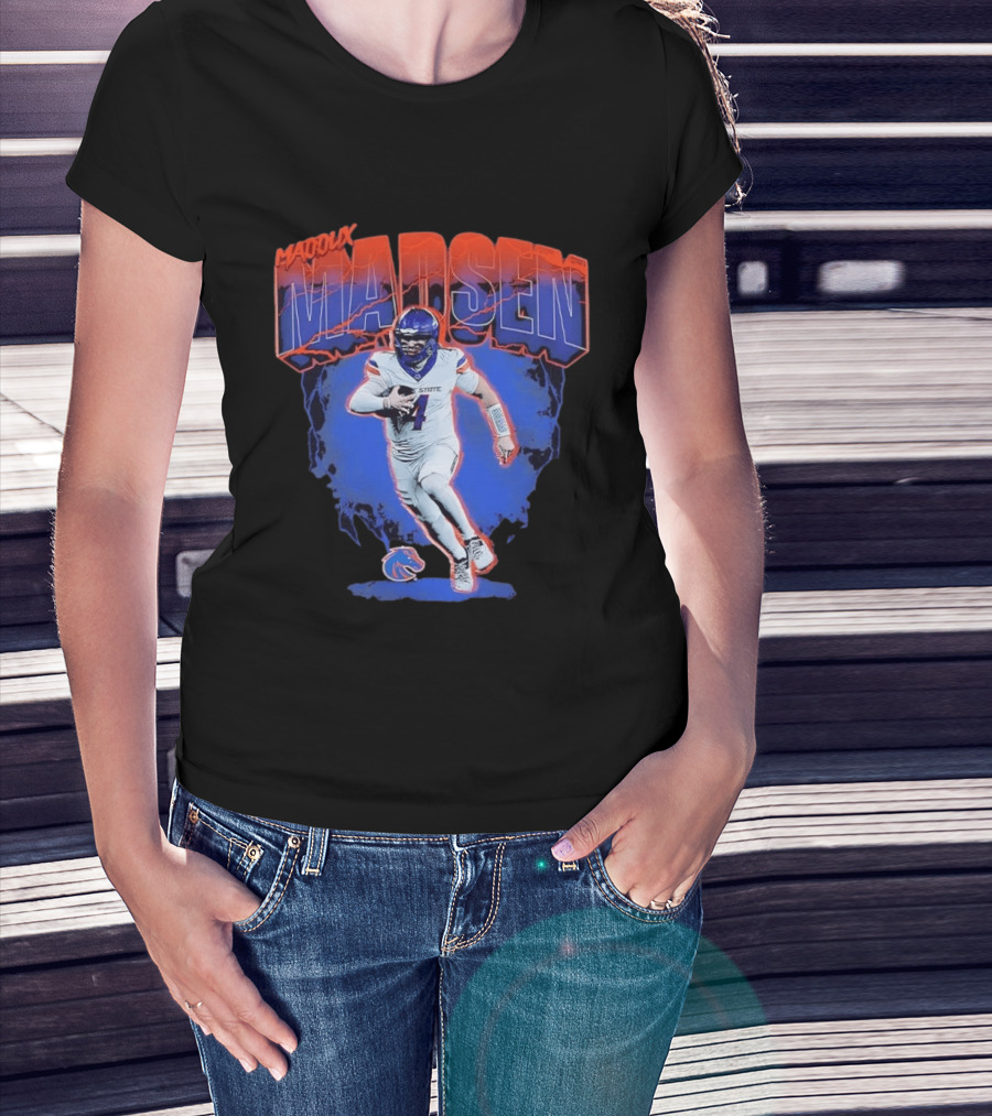 Boise State Broncos Maddux Madsen Lightning Collage NCAA Football T-Shirt