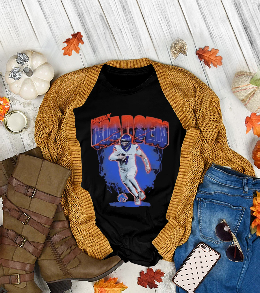 Boise State Broncos Maddux Madsen Lightning Collage NCAA Football T-Shirt