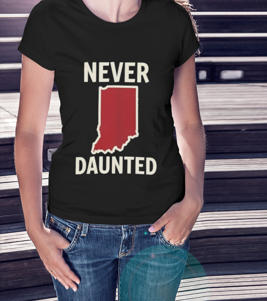 Never Daunted Indiana State Red Map T-Shirt