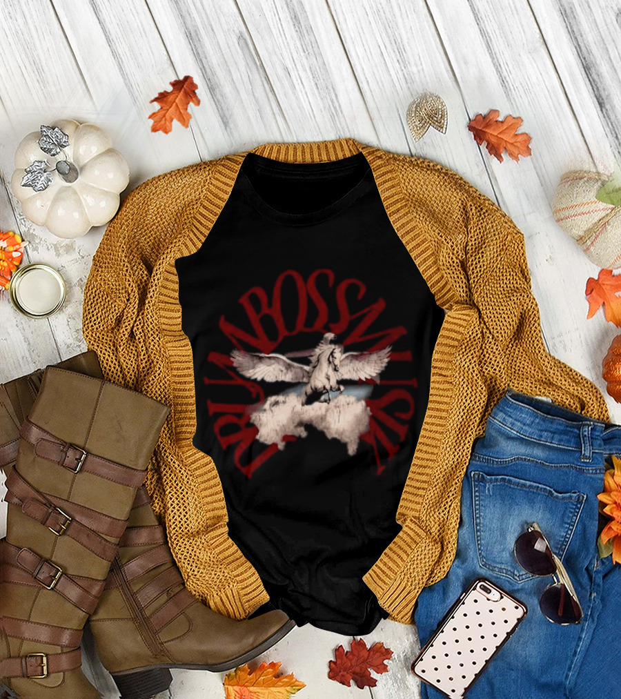 No Bad Vibes Drum Boss Musik Pegasus Clouds T-Shirt