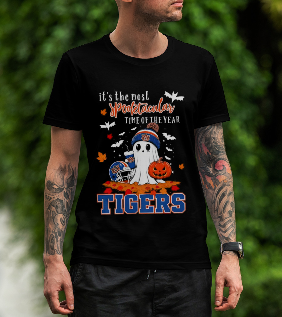 It's The Most Spooktacular Time Of The Year Tigers Halloween Ghost Pumpkins T-Shirt