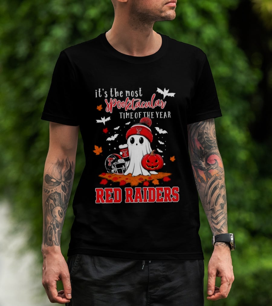 It's The Most Spooktacular Time Of The Year Texas Tech Red Raiders Halloween Pumpkin Ghost T-Shirt
