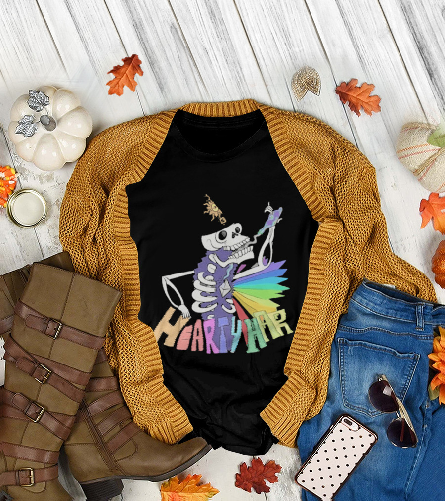 John Fogerty Hearty Har Colorful Skeleton With Rainbow T-Shirt