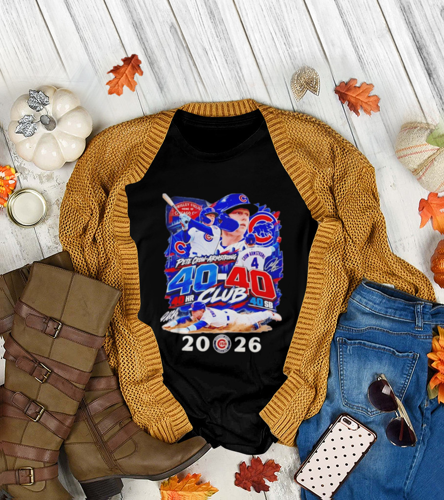 Pete Crow Armstrong 40HR 40SB Club Chicago Cubs 2026 T-Shirt