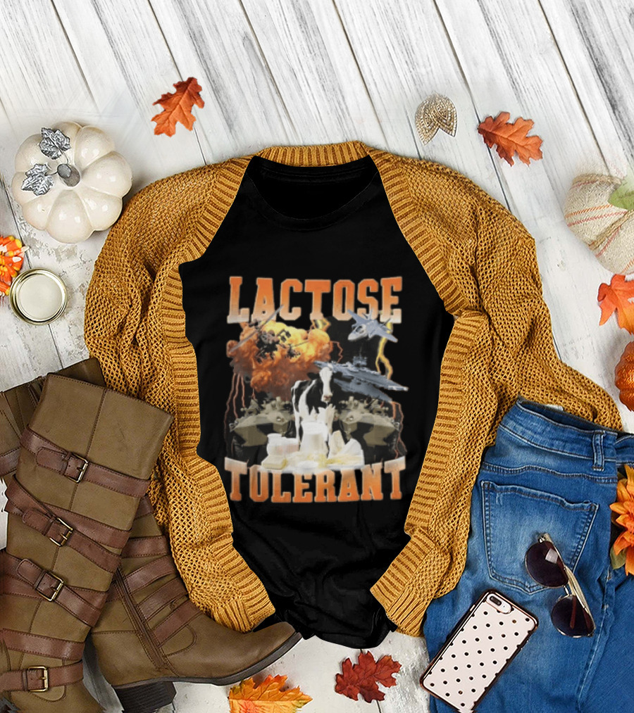 Lactose Tolerant Cow With Military Vehicles And Explosions T-Shirt