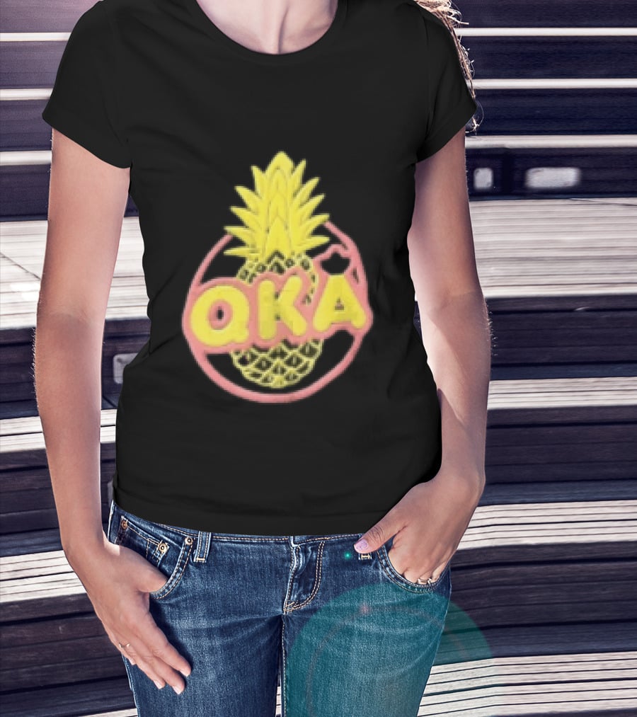 QKA Yellow Pineapple Inside Red Circle T-Shirt