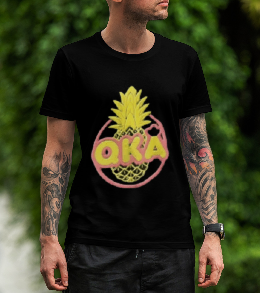 QKA Yellow Pineapple Inside Red Circle T-Shirt