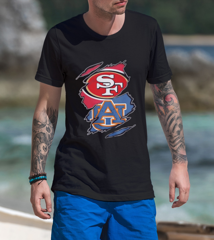 San Francisco 49ers Auburn Tigers Collage T-Shirt
