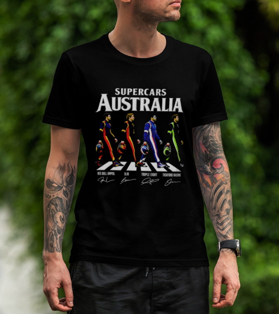 Supercars Australia Red Bull Ampol DJR Triple Eight Tickford Racing Drivers Crossing Abbey Road T-Shirt