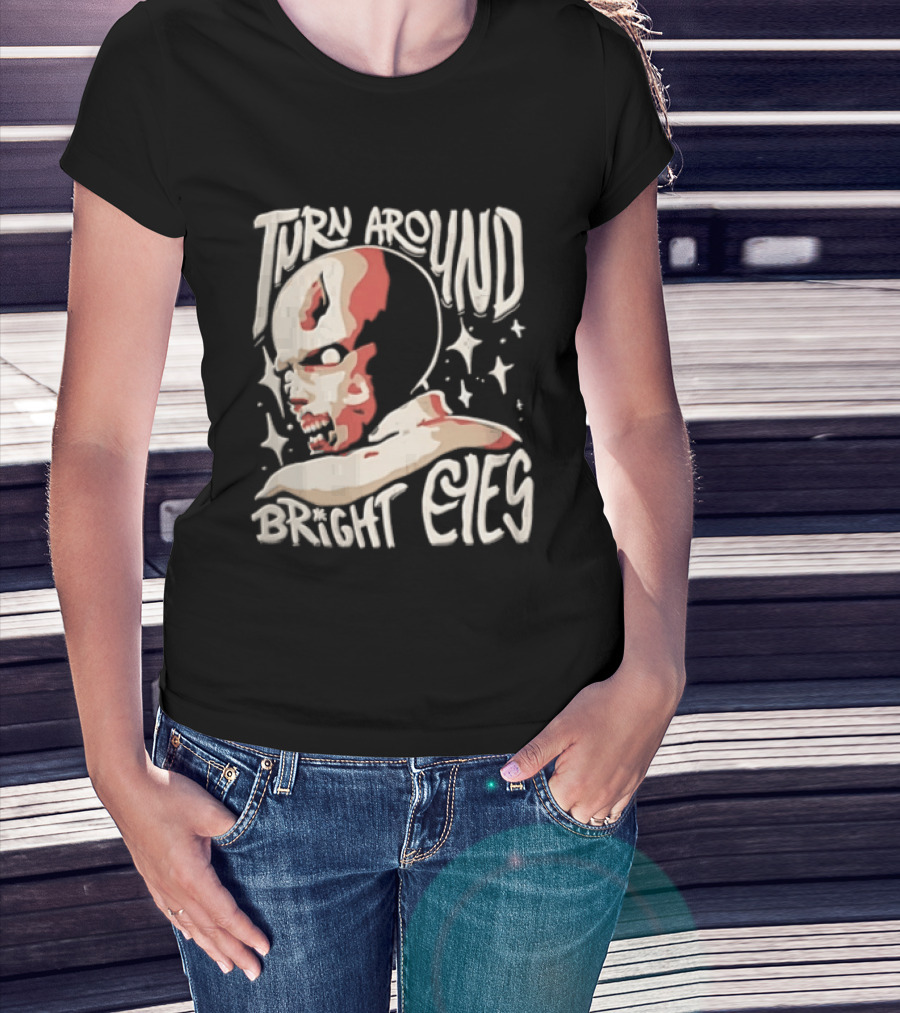 Turn Around Bright Eyes Zombie Face Stars T-Shirt