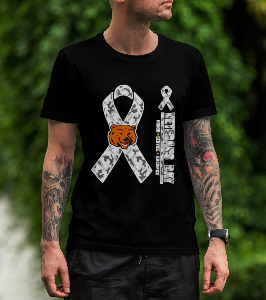 UCLA Bruins Veterans Day 2026 Honor Service Sacrifice Camo Ribbon Bear T-Shirt