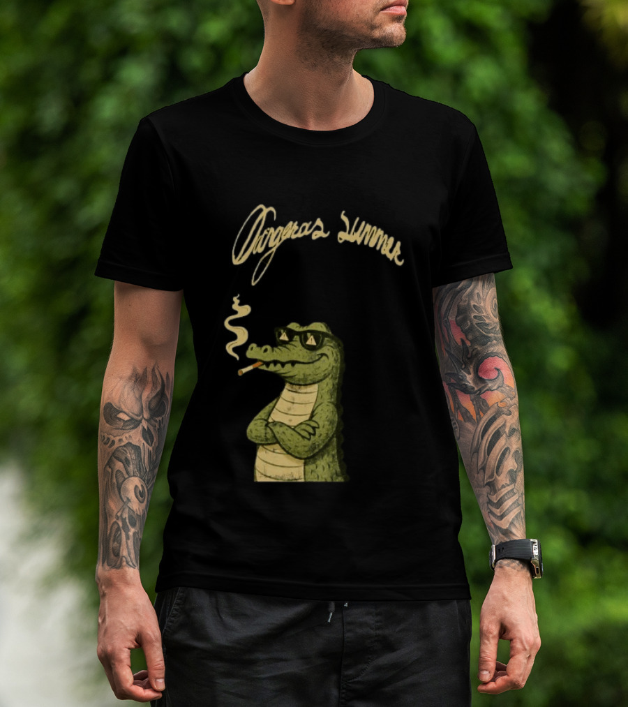 Yeat Dangerous Summer Loose Leaf Gator Smoking Cool Sunglasses Crocodile T-Shirt