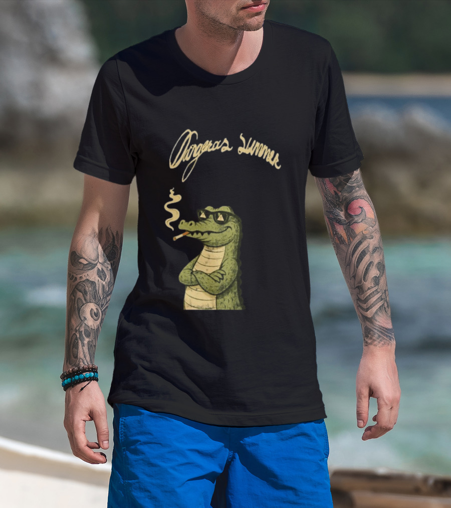 Yeat Dangerous Summer Loose Leaf Gator Smoking Cool Sunglasses Crocodile T-Shirt