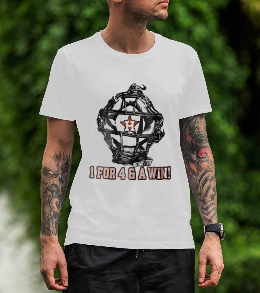 Houston Astros Catcher's Mask 1 For 4 And A Win T-Shirt